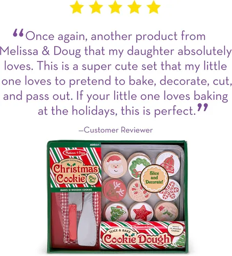 Miniatura 5 de Melissa & Doug, juego para cortar y hornear galletas de Navidad de madera