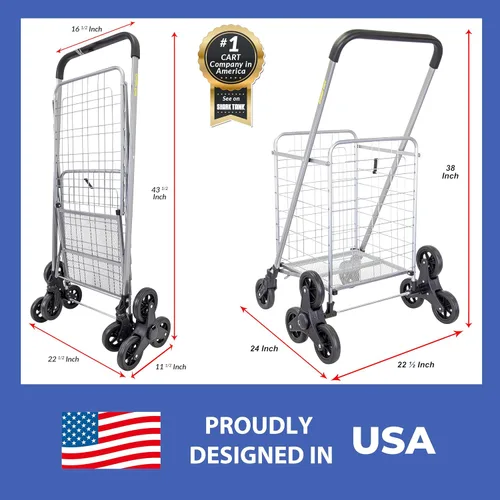 Miniatura 4 de Productos dbest - Carro de compras con ruedas para escaleras, plegable y compacto, con cesta de lavandería, carrito utilitario ligero y plegable