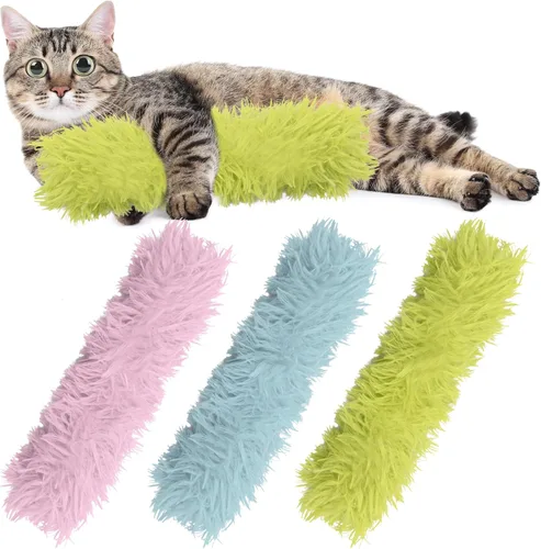 Miniatura 9 de Paquete de 3 Juguetes de Hierba Gatera, Juguetes de Almohadas para Gatos Suaves y Duraderos, Juguetes de Hierba Gatera con Sonido Crujiente, Juguete