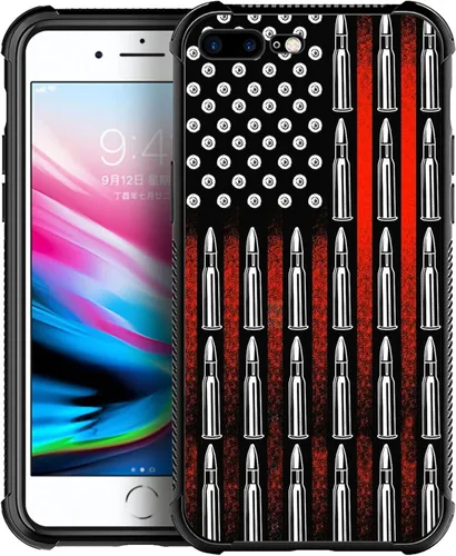 Miniatura 48 de Funda compatible con iPhone X/XS, diseño de bandera estadounidense de béisbol, TPU suave, a prueba de golpes, de vidrio templado, para iPhone X/XS