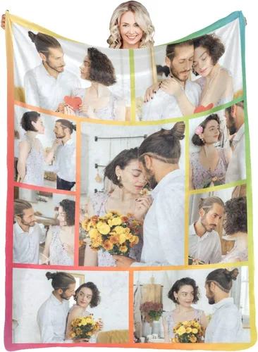 Miniatura 36 de Manta personalizada con fotos y texto para mamá, papá, bebé, familia, amigos, manta personalizada para cumpleaños, Navidad, para mujeres, hermana