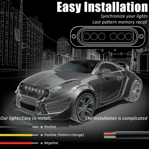 Miniatura 5 de XT Auto - Luz estroboscópica de advertencia (6 luces LED)