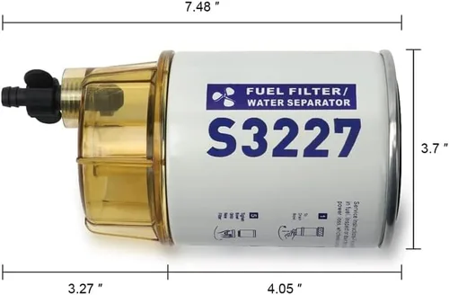 Miniatura 2 de Reemplaza el separador de agua de combustible con filtro de combustible YINNCKE S3227 con cuenco transparente para motor fuera de borda marino