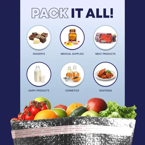 Miniatura 6 de Paquete de 10 forros aislados de 8 x 8 x 8 pulgadas, bolsas de envío aisladas autosellantes para alimentos y productos perecederos, forros