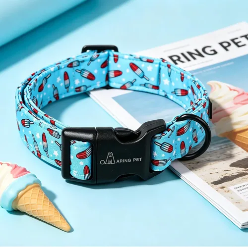 Miniatura 103 de Aring Pet Collar de algodón, lindo, con hebilla de liberación rápida, para bodas, para perros pequeños, medianos y grandes, rosa Terciopelo rosa