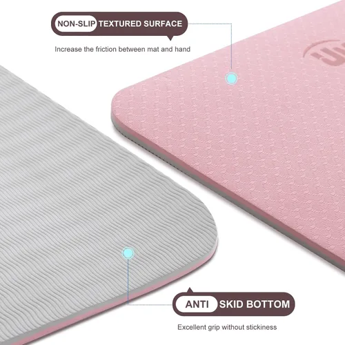 Miniatura 2 de UMINEUX Esterilla de yoga extra gruesa de 1/3 y 2/5 pulgadas antideslizante para mujeres, respetuosa con el medio ambiente, tapete de ejercicio