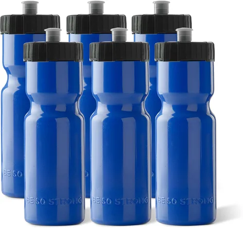 Miniatura 8 de Botellas de agua deportivas 50 Strong – Botellas de plástico reutilizables de 22 oz libres de BPA con tapa de tracción – Fabricadas en EE. UU.
