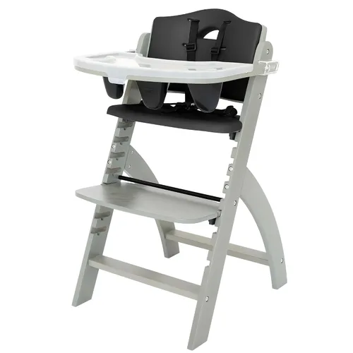 Abiie Beyond Junior - Silla alta de madera con bandeja - Silla alta ajustable y convertible para bebés y niños pequeños - 6 meses a 250 libras -