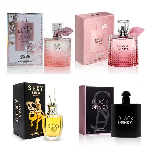 A CENTER Juego de 4 perfumes para mujer – Set de regalo de fragancia floral con vainilla, almizcle y cítricos Eau De Pafume | 3.5 onzas líquidas