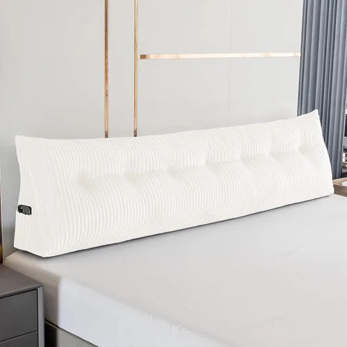 Miniatura 9 de Almohada Triangular Grande para Cabecera en Forma de Cuña para Descanso en Cama y Lectura; Almohada para el Respaldo con Soporte y Posicionamiento