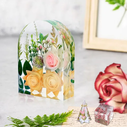 Miniatura 5 de YOILES 2 piezas moldes de resina de silicona, molde de fundición de resina epoxi para manualidades para preservación de flores sujetalibros arte DIY