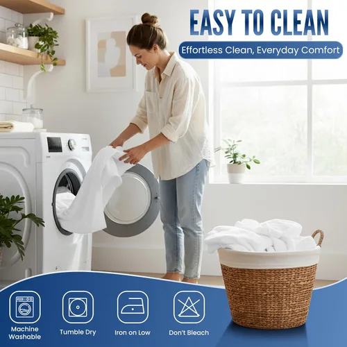 Miniatura 6 de LUX Décor - Protector de colchón de rizo completo 100 % impermeable, parte superior de tela de toalla suave, sin ruido, funda de colchón absorbente