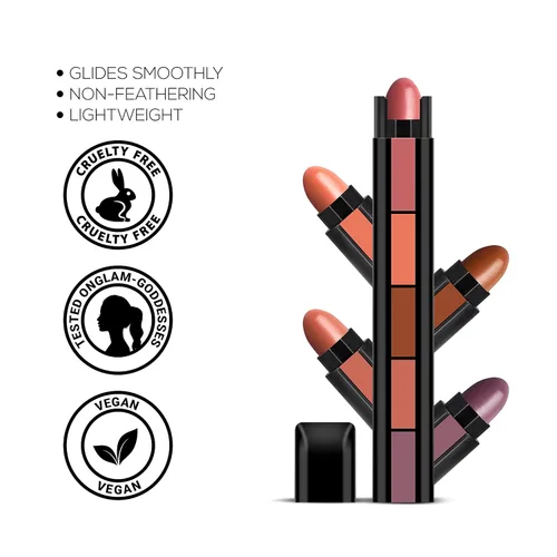 Miniatura 5 de RENEE Fab 5 Nude - Lápiz labial 5 en 1, 7.5 gm