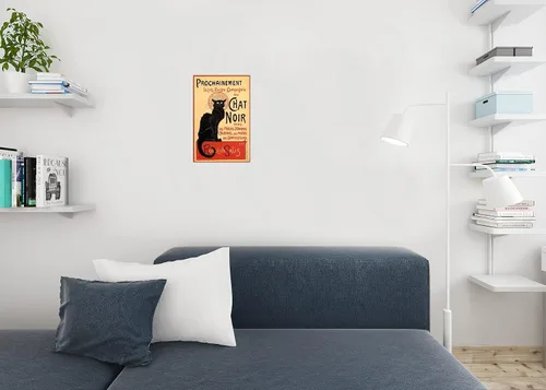 Miniatura 4 de Poster Foundry Le Chat Noir The Black Cat Vintage Art Deco - Póster publicitario francés vintage de 1920, 12 x 18 pulgadas