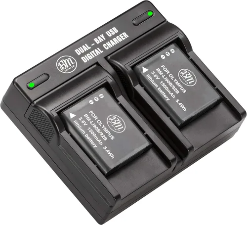 BM Premium 2 LI-90B, LI-92B Baterías y cargador de batería dual para cámaras Olympus Tough TG-7, TG-1, TG-2, TG-3, TG-4, TG-5, TG-6, TG-Tracker,