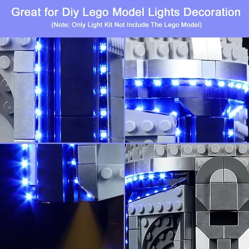 Miniatura 2 de Kit de luces mejorado compatible con Lego El casco de Mandalorian 75328, kit de modelo ensamblable, decoración de luces compatible con Lego 75328
