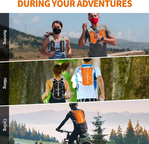Miniatura 6 de Desoto Mochila de hidratación, chaleco ligero para correr y ciclismo para senderismo, escalada y campamento