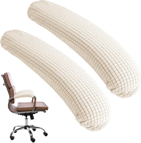 Miniatura 9 de Vin Beauty Fundas para reposabrazos de silla de oficina, 2 piezas, Fundas removibles para reposabrazos de oficina, Fundas elásticas para Negro