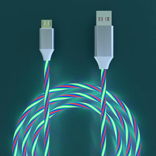 Miniatura 5 de Cable de carga micro USB, cable de carga brillante con luz LED de 6.6 pies, cable de carga rápida para Samsung Galaxy S7 S6 S5, Note 5, Kindle