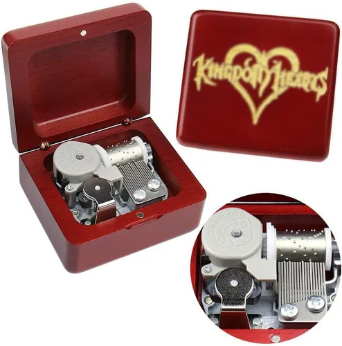 Miniatura 9 de Sinzyo Caja de música vintage para regalo de cumpleaños, día de San Valentín, Navidad (caja roja vino)