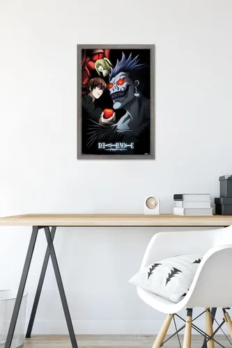 Miniatura 6 de Trends International Death Note - Póster de pared de grupo, 14.725 x 22.375 pulgadas, versión enmarcada de madera de granero