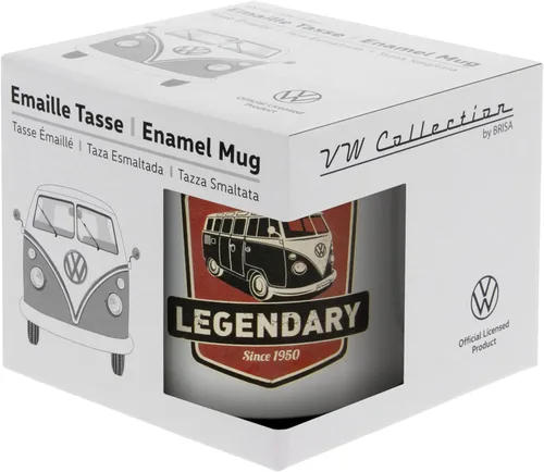 Miniatura 4 de BRISA VW Collection Volkswagen - Taza grande esmaltada para café y té para acampar y al aire libre, T1 autobús autocaravana