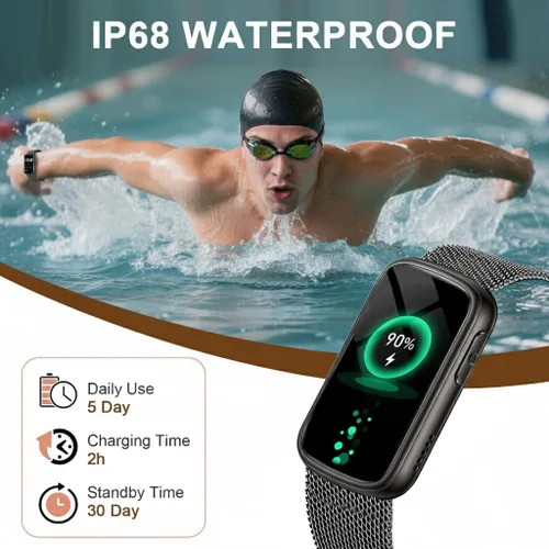 Miniatura 7 de Efolen Relojes inteligentes para hombres y mujeres, reloj de fitness con llamada Bluetooth, frecuencia cardíaca, oxígeno en sangre/monitor de sueño