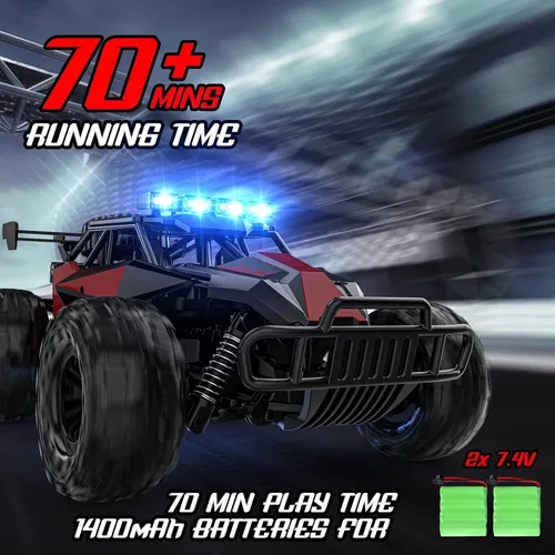 Miniatura 3 de BLUEJAY Coche de Control Remoto, Coches RC Juguetes de Alta Velocidad de 2.4GHz 33KM/H, Camión RC Monstruo Todoterreno a Escala 1:12 con Faros LED