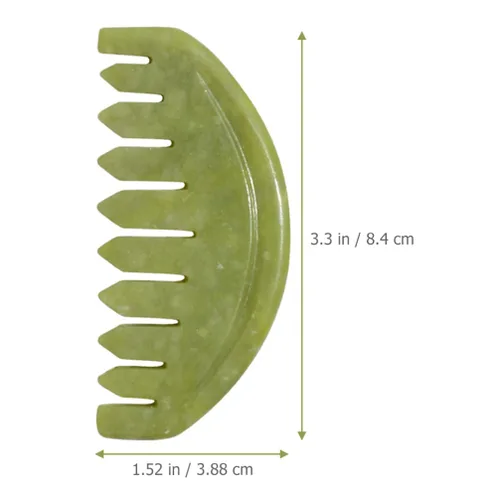 Miniatura 5 de FOMIYES Masajeador de cabeza, 2 piezas, peine de masaje de jade, Guasha, raspado del cuero cabelludo, peine de dientes anchos, masajeador de cuero