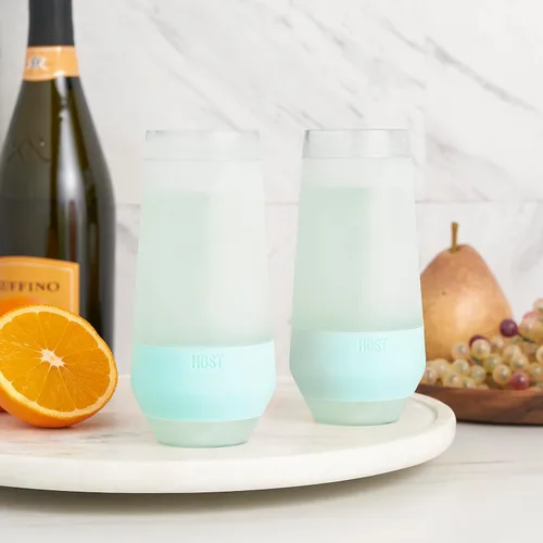 Miniatura 10 de HOST Champagne Freeze - Vasos de vino sin tallo de doble pared, vasos de enfriamiento para congelador con gel de enfriamiento activo y agarre