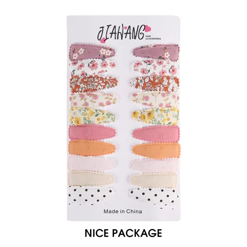 Miniatura 5 de 20 pinzas para el cabello con estampado floral para bebés y niñas, pasadores antideslizantes de algodón a presión, accesorios para el cabello finos