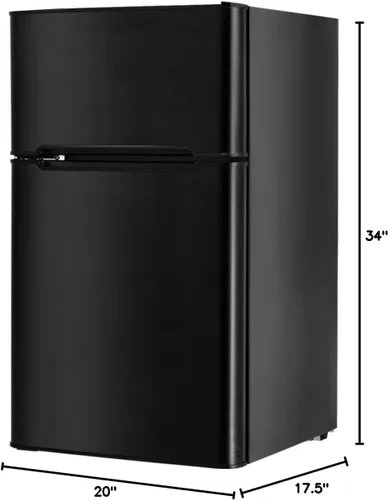 Miniatura 8 de Refrigerador compacto, unidad de 3.2 pies cúbicos Mini refrigerador de hoja laminada en frío con congelador, refrigerador de dormitorio con estantes