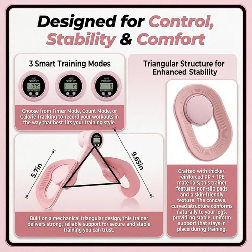 Miniatura 3 de Entrenador muscular de suelo pélvico con 3 modos inteligentes, diseño ajustable de 360°, ejercitador de muslos interiores Kegel con banda