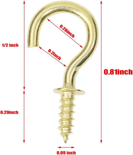 Miniatura 2 de Shapenty Ganchos pequeños de latón para colgar en el techo para cadena de luces de Navidad, decoración de adornos, aretes, collares, pulseras
