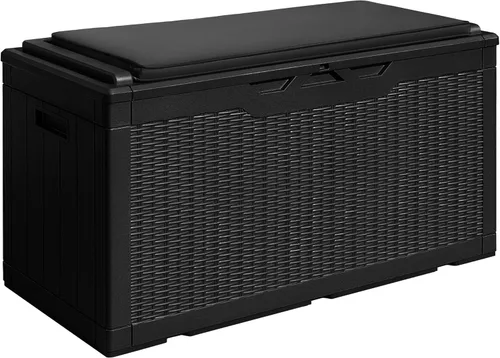 Miniatura 11 de Devoko 29 Gallon Waterproof Outdoor Storage Box Resin Deck Box Lockable and UV Resistant for Patio Furniture, Garden Tools (Black, 29 Gallon)
