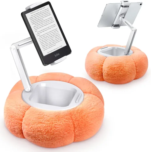 Miniatura 11 de CreaDream - Soporte de almohada en forma de calabaza para tableta, Kindle, iPad, soporte ajustable para teléfono con almohada para regazo y cama