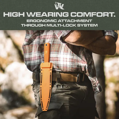 Miniatura 7 de ODENWOLF W-SowCatcher Cuchillo de hoja fija con funda – Cuchillo de caza grande hecho de acero D2 – Cuchillos grandes de hoja fija de doble filo