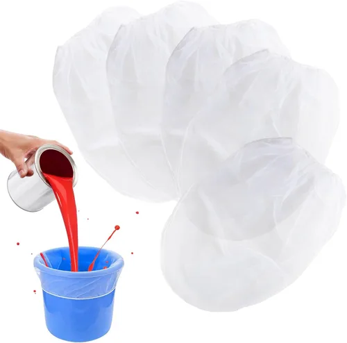 Sukh 5 bolsas de filtro de pintura, colador de cubo de 5 galones con cordón elástico, apertura superior, filtro de malla de nailon, bolsa de malla