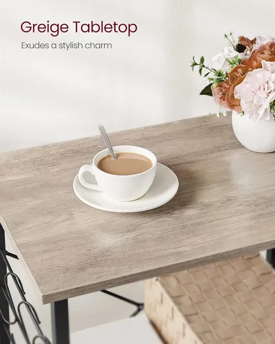 Miniatura 6 de VASAGLE Estante de cocina con ruedas, carrito de servicio de 23.6 pulgadas con 3 estantes, carrito de cocina, estante de microondas, para mini Gris