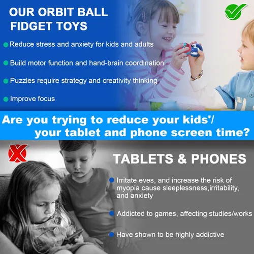 Miniatura 5 de Paquete de juguetes para ansiedad, bola órbita, novedosa pista creativa, cubo infinito, bolas para aliviar el estrés, juguetes sensoriales