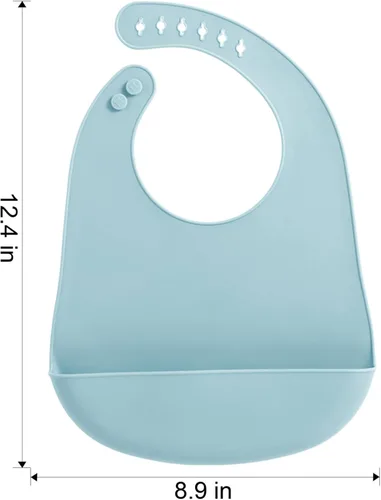 Miniatura 4 de PandaEar Paquete de 5 baberos de silicona impermeables para bebés, babero de alimentación súper fino y ligero con bolsillo para atrapar alimentos