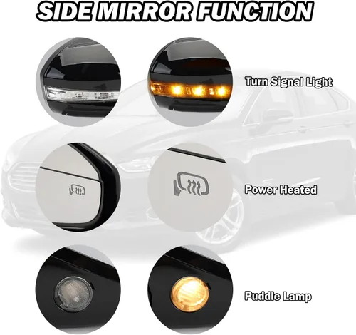 Miniatura 2 de Espejo lateral derecho del pasajero para Ford Fusion Sedan S SE SE Híbrido 2013 2014 2015 2016, espejo eléctrico con calefacción, luz de señal