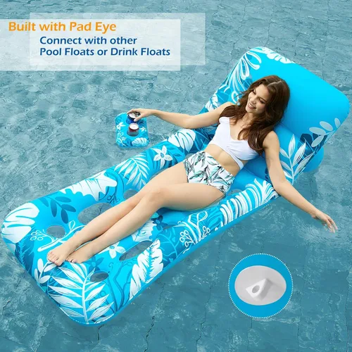 Miniatura 6 de Jasonwell Flotador Inflable para Piscina Adulto - Flotadores de Piscina Tumbona Flotadores Silla Flotante Balsa con Respaldo Ajustable Soporte