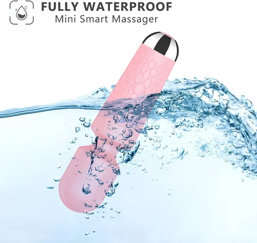 Miniatura 5 de Masajeador personal de espalda, masajeador de mano impermeable y recargable, 20 velocidades, 8 patrones, masaje de vibración, perfecto para Rosa