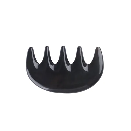 Miniatura 3 de Breezelike Peine de pelo de dientes anchos, mini peine de bolsillo sin estática para masaje, peine de cuerno de búfalo negro natural
