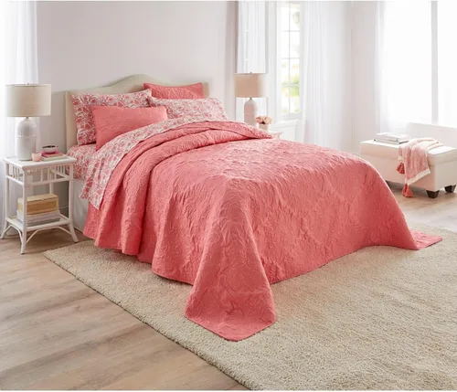BrylaneHome Comfort Cloud - Colcha individual, color coral