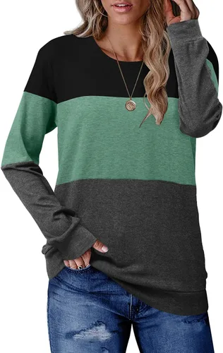 Miniatura 2 de CRAZY GRID Womens Trendy Long Sleeve Shirts Casual Loose Soft Sweatshirt Fall Tops