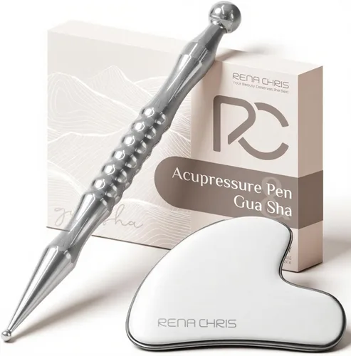Miniatura 8 de Rena Chris Stainless Steel Acupuncture Pen, Manual Reflexology Tools for Muscle Tension and Pain Relief, Acupressure Pen with Reflexology Chart &