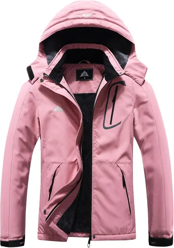 Chaqueta de esquí impermeable para mujer, resistente al viento, cortavientos, abrigo de nieve cálido con capucha