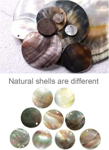 Miniatura 4 de Mismatch - Aretes de concha de abulón abstracta con diseño de asimétrica para mujeres y niñas, Metal, Sin incrustaciones